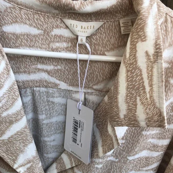 Ted Baker Anesha Wrap Top NWT 14 6 Puff Sleeve Peplum Romantic Coquette Elegant - Picture 5 of 6